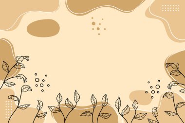 Minimalist Botanik Soyut Arkaplan Vektör İllüstrasyonu