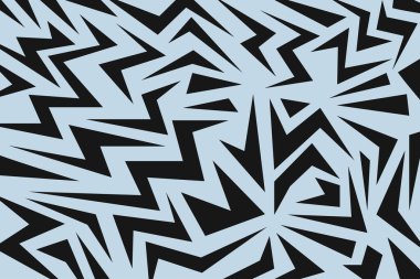 Mavi Arkaplanda Soyut Siyah Çizgi Film. Vektör illüstrasyonu