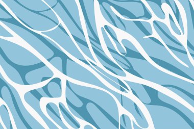 Su Doğası Katmanları Düz Çizim Arkaplanı. Vektör illüstrasyonu