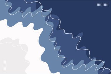 Çizgi film Sahil Tatili Mavi Deniz Arkaplanı. Vektör illüstrasyonu