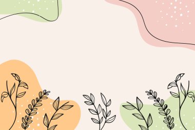 Modern Botanik Pastel El Çizimi Geçmişi. Vektör illüstrasyonu