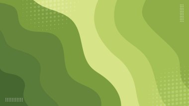 Soyut yeşil dalga afişi arkaplanı. Vektör illüstrasyonu