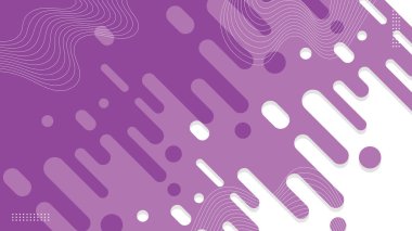 Soyut Noktalar ve Dalgalarla Mor Yuvarlak Çizgiler Arkaplanı. Vektör illüstrasyonu