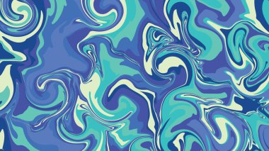 Canlı ve sanatsal soyut akışkan bir tasarım. Mavi ve turkuazın kıvrımlı tonları, arka plan ve yaratıcı projeler için mükemmel..