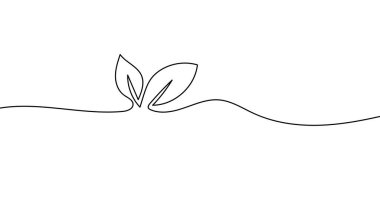 Büyüyen Filizler Tek Hat Sanatı. El çizimi vektör çizimi