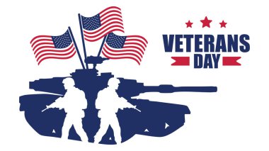 Amerika Birleşik Devletleri Gaziler Günü 'nüz kutlu olsun. Vektör illüstrasyonu