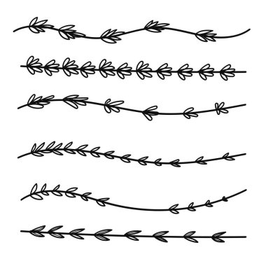 Metin düzenleyici dekorasyonu için lavanta çiçekleri ayırıcısı. Vektör illüstrasyonu