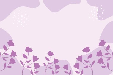 Soyut pembe çiçek arkaplan vektör tasarımı çiçek minimumu çerçeve. Vektör illüstrasyonu