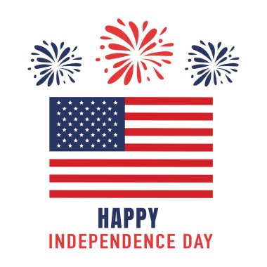 ABD bayrağı ve havai fişeklerle Bağımsızlık Gününüz kutlu olsun.