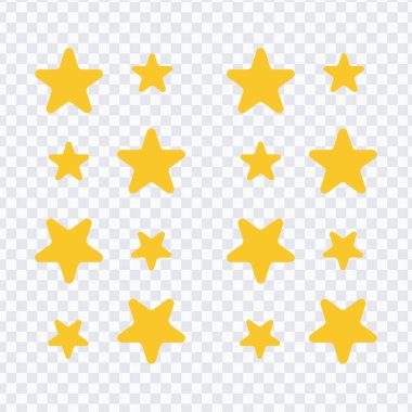 Çizgi film sarı yıldızlar düz elementler vektör çizimi