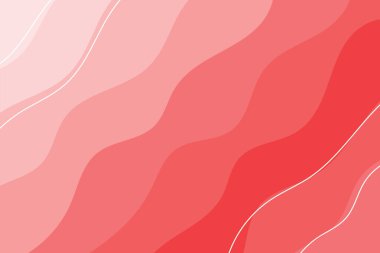 Kırmızı ve beyaz tonlarında dalgalı çizgiler içeren modern bir soyut vektör arkaplanı, afişler için ideal veya dinamik bir grafik ögesi olarak. Vektör illüstrasyonu.