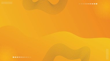 Modern soyut sarı turuncu eğimli dalgalar yarım ton daire şeklinde afiş arkaplanı. Vektör illüstrasyonu