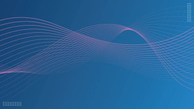 Modern soyut mavi arkaplan, pürüzsüz pembe eğimli dalga şekilleri oluşturan, dinamik ve temiz bir tasarım yaratan bir vektör çizimi..