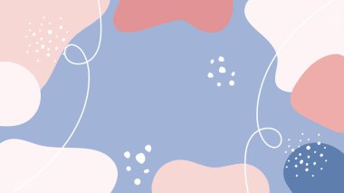 Çizgileri ve noktaları olan soyut pastel damlalar. Modern vektör illüstrasyonu.