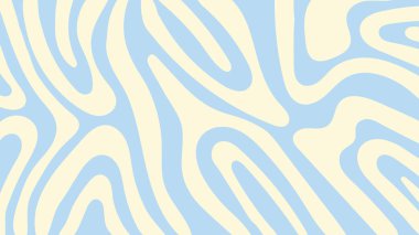 Renkli dalgalarla soyut yatay arkaplan. 60 'lar ve 70' lerde modaya uygun vektör çizimi. Pastel renkler. Vektör illüstrasyonu