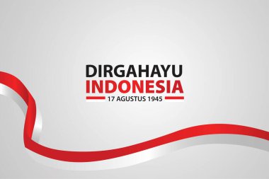 Dirgahayu β blik Endonezya Bağımsızlık Günü Bayrağı. Vektör illüstrasyonu