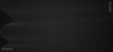 Soyut siyah arka plan üzerine beyaz dalgalı çizgiler.