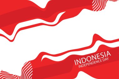 Dalgalı spor tarzıyla Endonezya bağımsızlık arka plan vektörü. Vektör illüstrasyonu