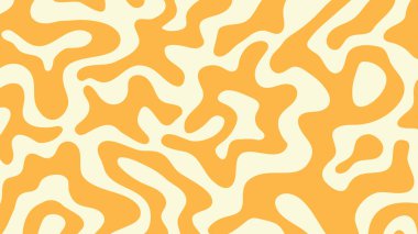 Turuncu ve bej dalgalı şekilli soyut retro arka plan. Vektör illüstrasyonu.