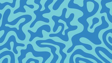 Renkli dalgalı şekillere sahip soyut vektör arkaplanı. 60 'lar, 70' ler modasında modaya uygun vektör çizimi. Vektör illüstrasyonu