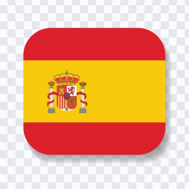 İspanya bayrağı, İspanya amblemi gölge vektör illüstrasyonuyla çevrili