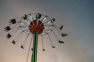Malaysia - July 27 2023: Euro Fun Park Swing Ride