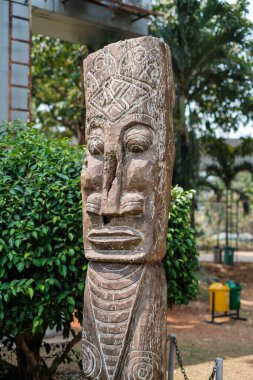 Indonesian Totem Wood Carving Statue