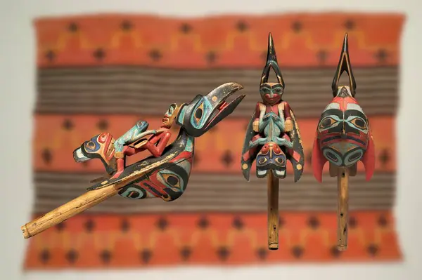 Native American Art - Raven-shaped rattle used by Shamans during ceremonies