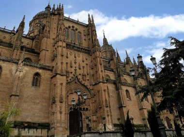 Salamanca, İspanya, Güzel Katedral Vieja de Santa Maria de la Sede Salamanca (Eski Katedral), Romanesk Gotik tarzında değerli bir katedral (