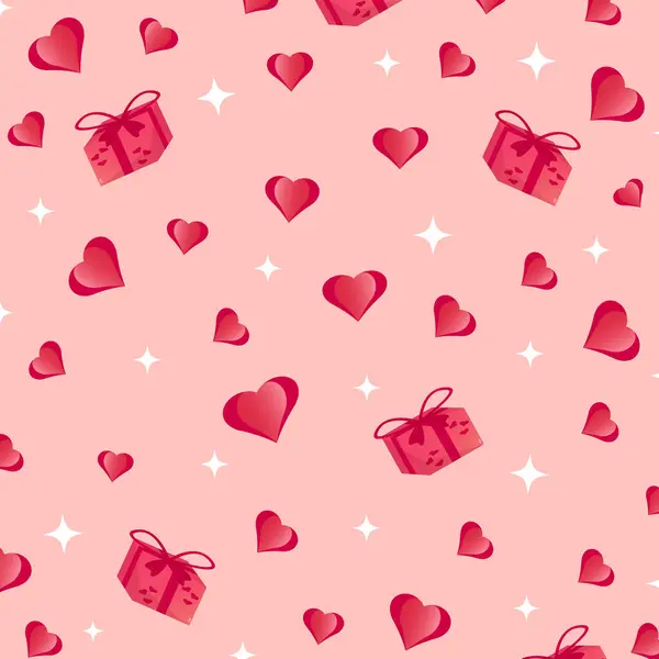  Pembe Arkaplan 'ı seviyorum. Öp beni. Hediye kutularıyla desen..