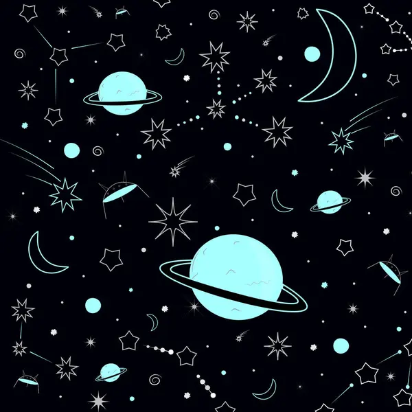 Mavi Galaksi Düzeni. Galaksinin kusursuz deseni. Astronomi dekoratif dokuyu sembolize eder. Kozmik duvar paperon siyah bir arkaplan.