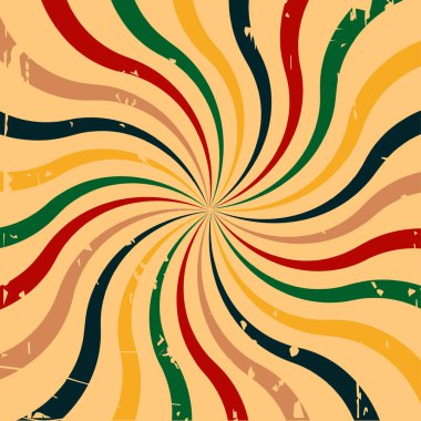 Retro background with curved, rays or stripes in the center. Rotating, spiral stripes.Vector illustration