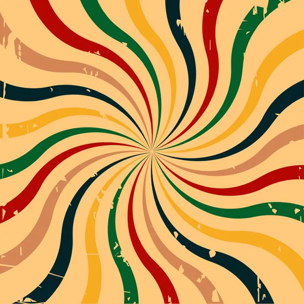 Retro background with curved, rays or stripes in the center. Rotating, spiral stripes.Vector illustration