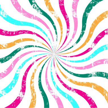 Retro background with curved, rays or stripes in the center. Rotating, spiral stripes.Vector illustration