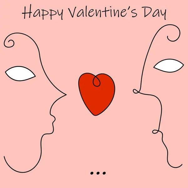Sevgililer Günün kutlu olsun. Çizgi Sanatı. Aşıklar. Line Heart.. 