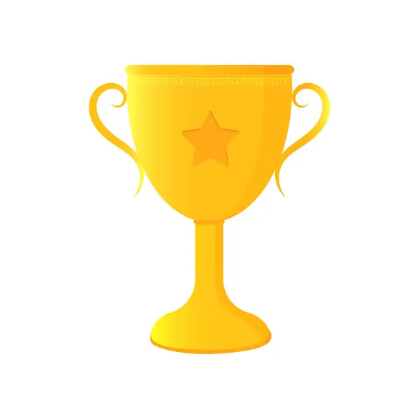 Yıldızlı altın kupa. Ödül sembolü Vektör düz resimleme.