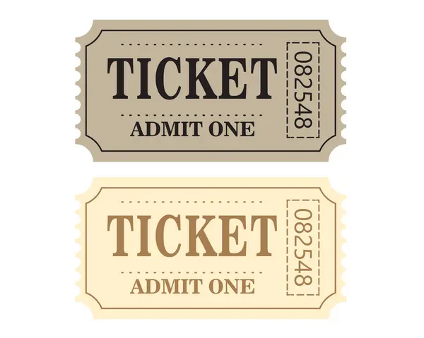 Retro bilet tasarım şablonu. Birini kabul et. Sinema, sinema, sirk, karnaval, film, festival biletleri. Vektör illüstrasyonu.