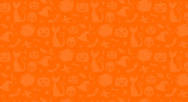 Cadılar Bayramı 'nda bal kabağı, kediler, yarasalar, cadı birası, şekerler. Tekstil kumaş tasarımı, ambalaj kağıdı, web sitesi duvar kağıtları, tekstil, duvar kâğıdı ve giyim için iyidir. Vektör illüstrasyonu.