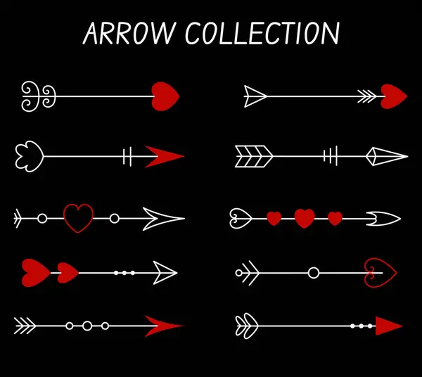 Aşk karalama vektör kümesi çizim biçimi ile çizim çizimi siyah arkaplan üzerinde izole.