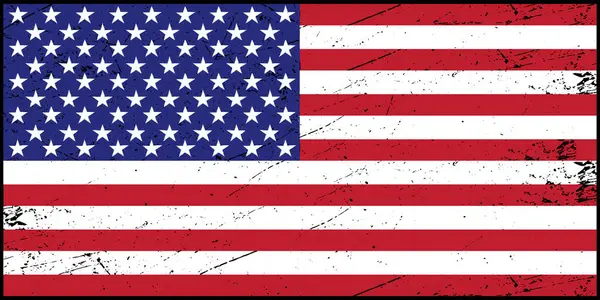 ABD bayrak vektörü grunge illüstrasyonu. Amerikan ulusal sembolü.