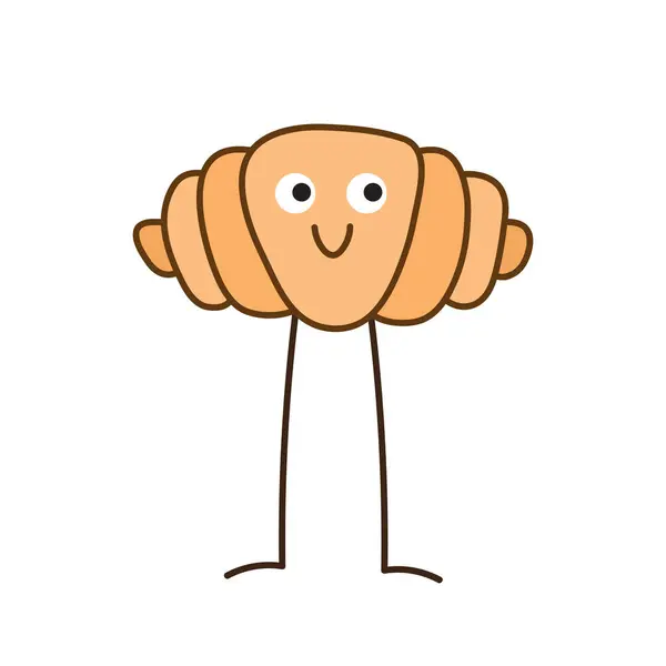 Kawaii tarzında vektör kruvasan karakteri.
