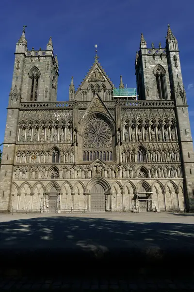 stock image A beautiful view of the Nidaros Cathedral in Trondheim Norway.
