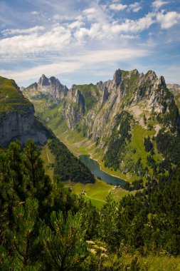 Kreuzberg olarak da bilinen Chruzberg zirvesinin hava görüntüsü, Alpstein 'in doğu ucundaki İsviçre kantonunda yer almaktadır. Staubern 'in yanındaki Saxer Lucke Dağı.