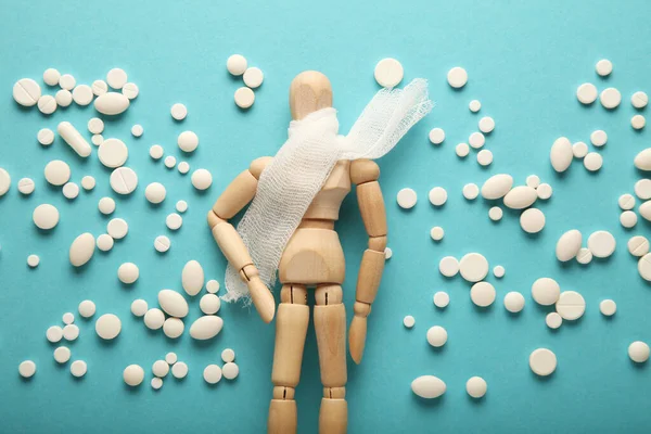 İnsan figüründe boğaz ağrısı. Boyun rahatsızlığı ve rahatsızlığı.