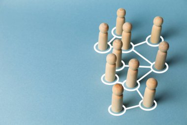 Teamwork, communication and partnership between people. Cooperation in business group. Social community.