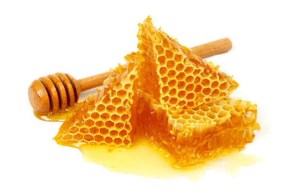 Honeycomb Curative Propolis Isolated White Background Wild Bee Honey — Stock Photo, Image
