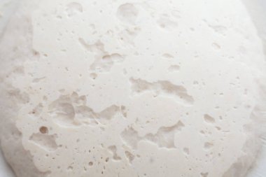 Fermentation of yeast dough, sourdough for homemade bread.