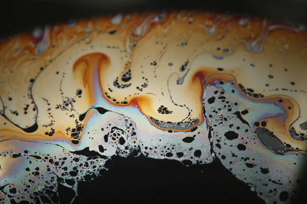 Wielokolorowe Tęczowe Bańki Mydlane Psychodeliczne Tło Streszczenie Płynnych Barw Tekstury — Zdjęcie stockowe