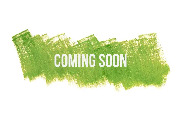 Незабаром Зеленому Фоні Фарби Ізольовані Білому Концепція Рекламного Банера — стокове фото