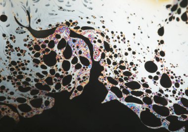 Renkli gökkuşağı sabun köpüğü, psikedelik arka plan. Soyut sıvı renkler ve doku.